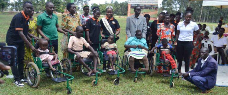 BEAUTY WITH PURPOSE: Miss Tourism queens emulate Kadaga by donating to physically handicapped children in Kamuli